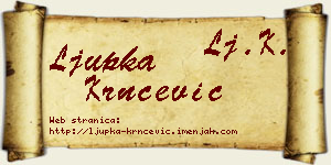 Ljupka Krnčević vizit kartica